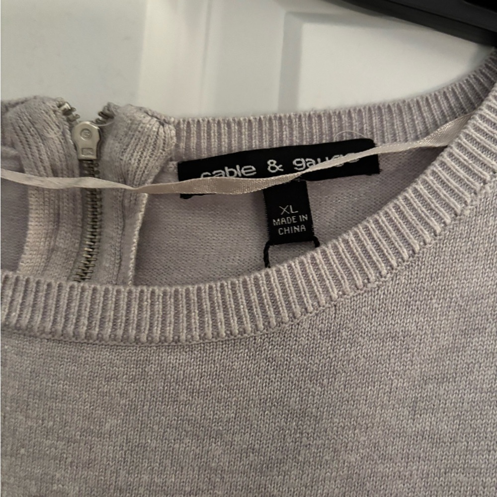 Cable & Gauge Light Gray Sweater - Picture 2 of 4